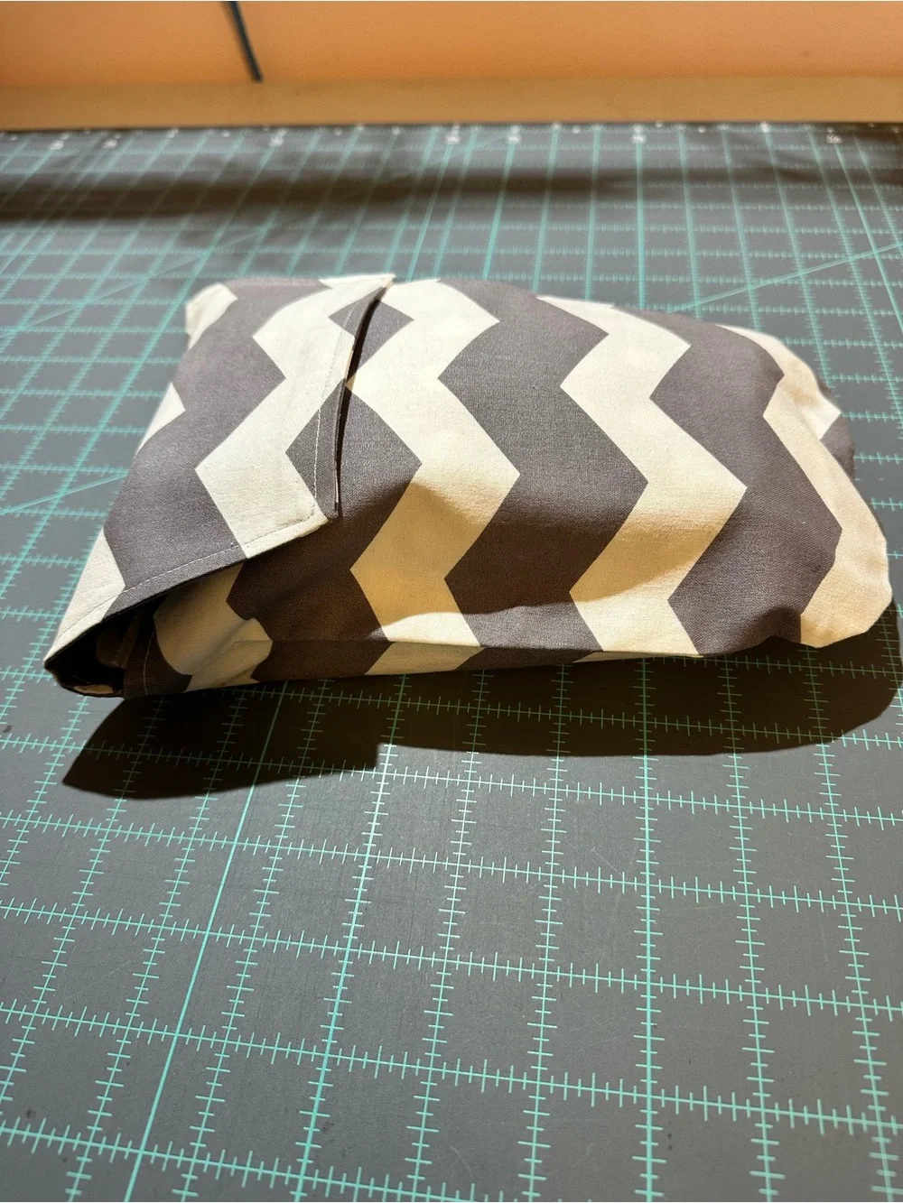 Gray Chevron Baby Bib and Diaper Pouch with Yellow Floral Accent